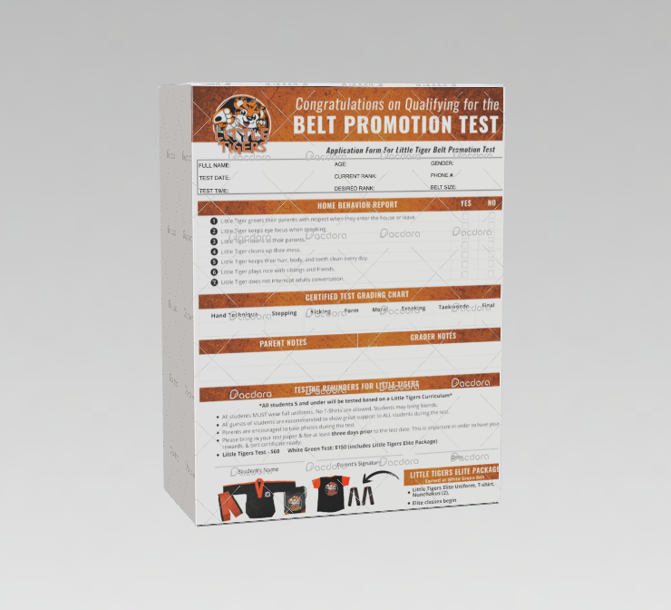 Little Tigers Belt Promotion Test